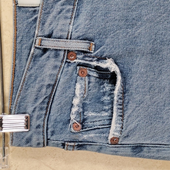 01138 Agolde Los Angeles distressed button front high rise jeans 26 - Picture 4 of 13